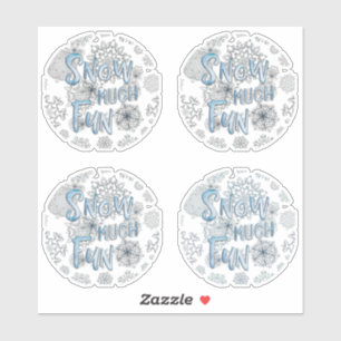 Sticker Snowflakes Rétro NEIGE BEAUCOUP AMUSANT Aquarelle
