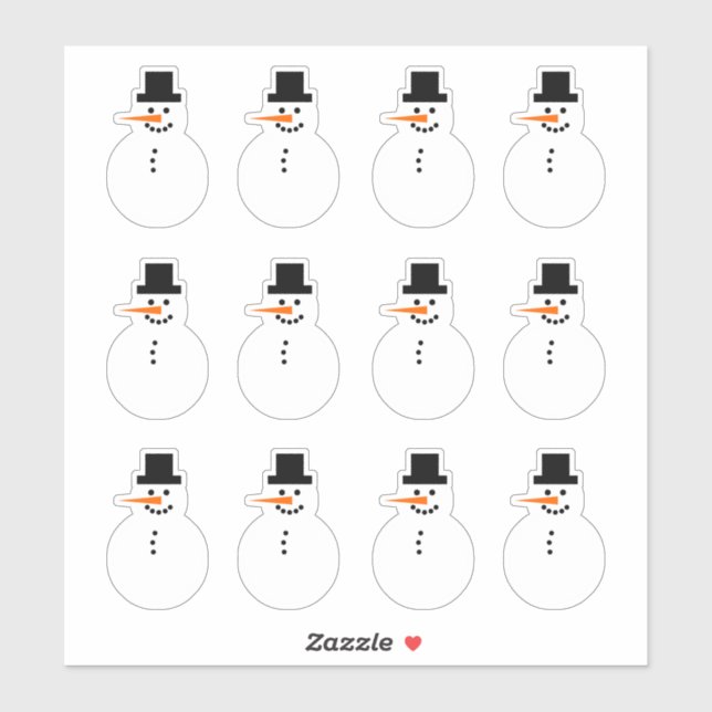 Sticker Snowman (à gauche) Fête d'hiver Noël (Feuille)