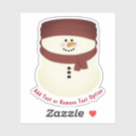 Sticker Snowman avec Beanie Christmas<br><div class="desc">* Illustration d'un bonhomme de neige mignon et souriant, portant une beanie rouge et une écharpe. * Plusieurs options de taille et choisir mat brillant ou transparent! * Ajoutez votre texte, nom de famille, événement, année ou message court, ou supprimez l'option de texte. * Utilisez pour décorer votre ordinateur portable...</div>