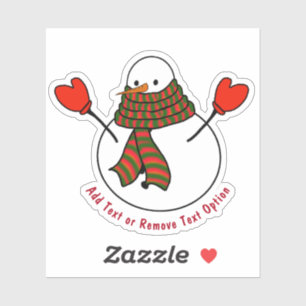 Sticker Snowman Avec Mittens Noël