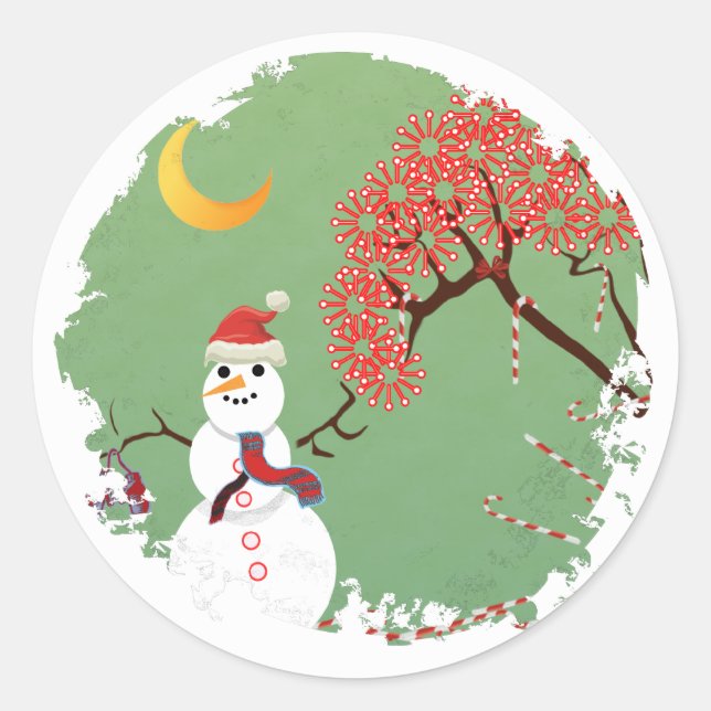 Sticker Snowman CandyCane (Devant)