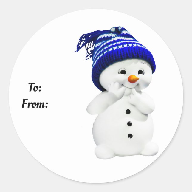 Sticker Snowman Classic Round (Devant)
