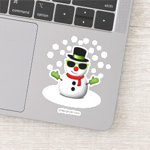 Sticker Snowman cool avec des nuances et un sourire amer