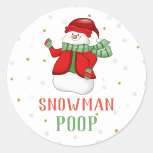 Sticker Snowman Poop Fête de Noël Favoriser les ét