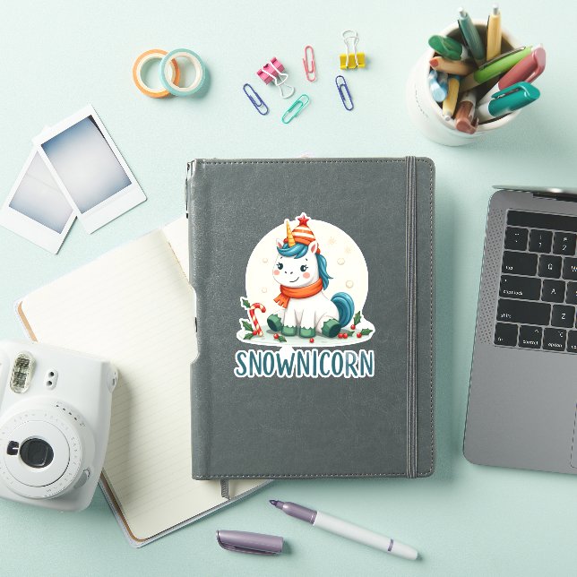 Sticker Snownicorn Cute Unicorn Snowman Christmas Girl T-S (Couverture iPad)