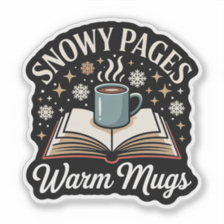 Sticker Snowy Pages Warm Mugs – Cozy Holiday Reading