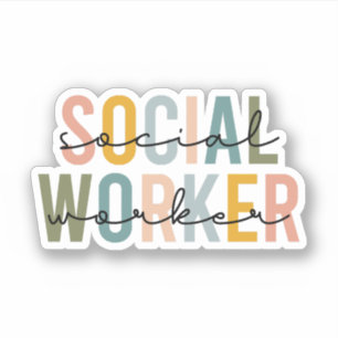 Sticker Social Worker, Cadeau MSW, Cadeau de travail socia