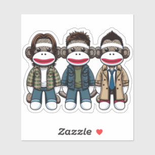 Sticker SockMonkey Hunter Brothers et leur Angel Friend