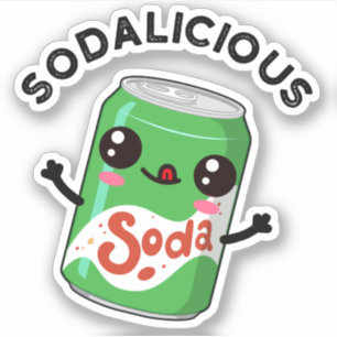 Sticker Soda licious Funny Soda Pop Pun
