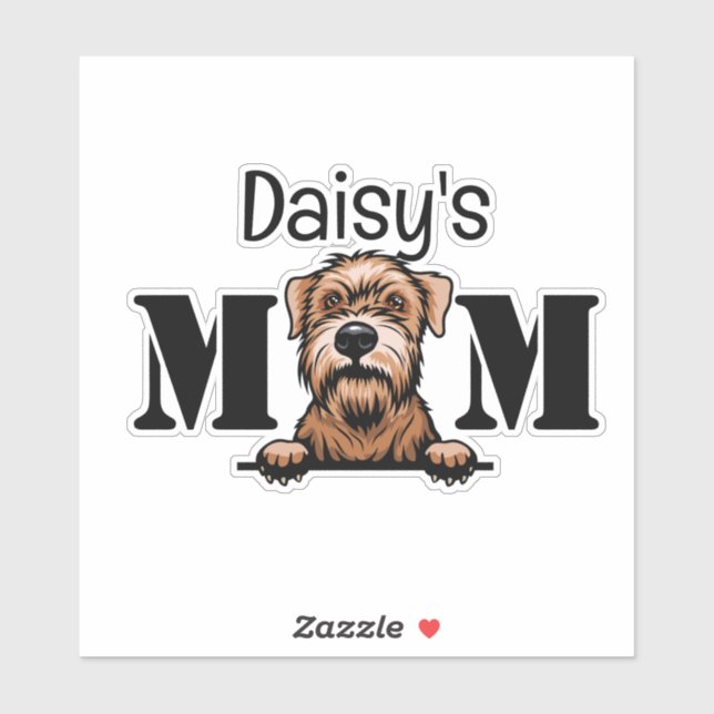 Sticker Soft Coated Wheaten Terrier Maman personnalisée (Feuille)
