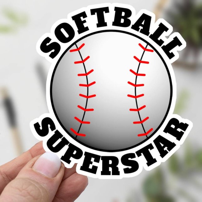Sticker Softball Superstar Sports (Softball Superstar Sticker)