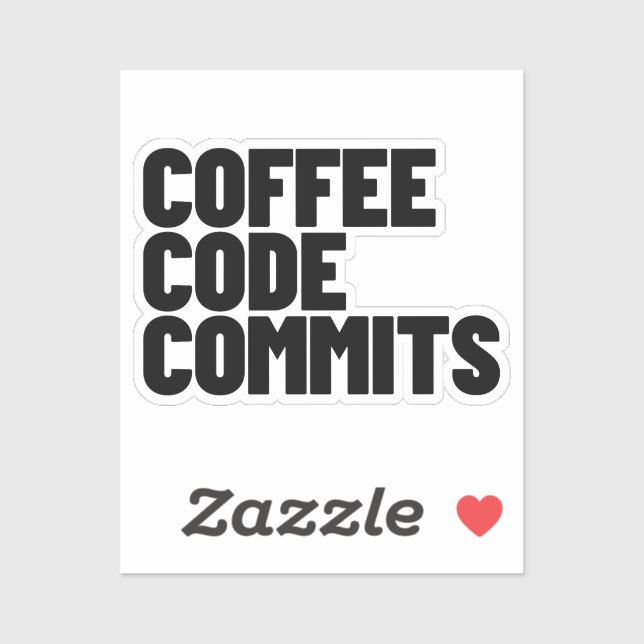 Sticker Software Engineer Life - Coffee Code Commits Devel (Feuille)