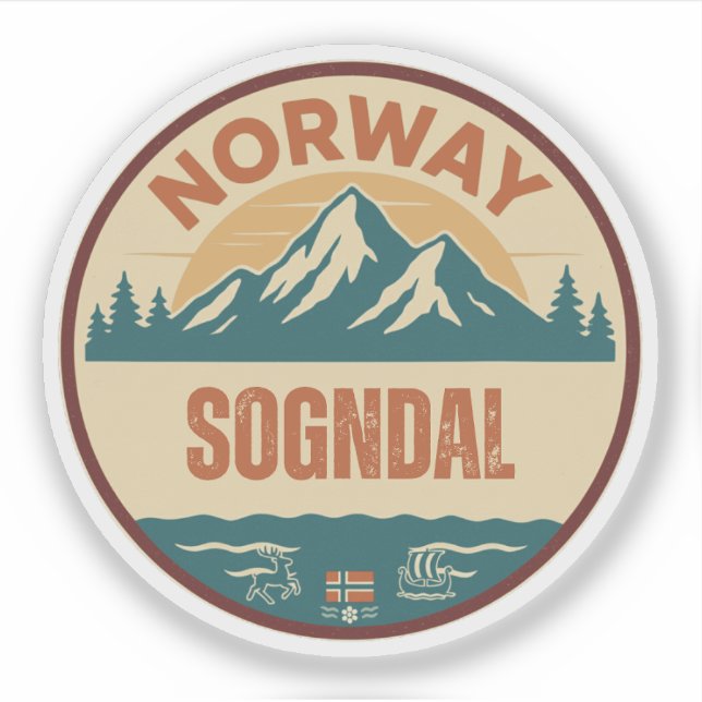 Sticker Sogndal, Norge Norvège (Devant)