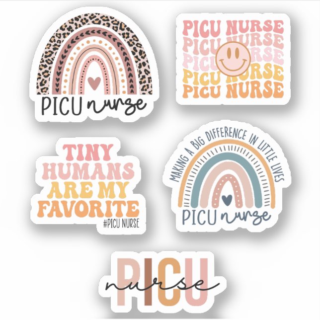 Sticker Soins intensifs pédiatriques, Pack infirmière PICU (Devant)