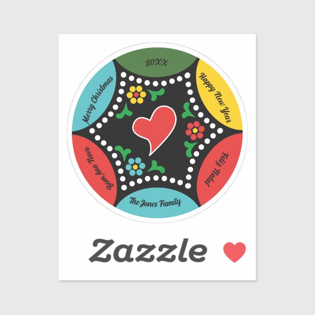 Sticker Soirée de Noël et cadeaux portugais (Feuille)