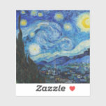 Sticker Soirée Van Gogh Starry. Impressionnisme art vintag<br><div class="desc">Van Gogh "La nuit étoilée" autocollant.</div>