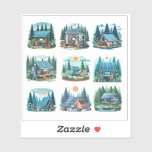 Sticker Solar-Powered Portable Office Setup in Forest – Di