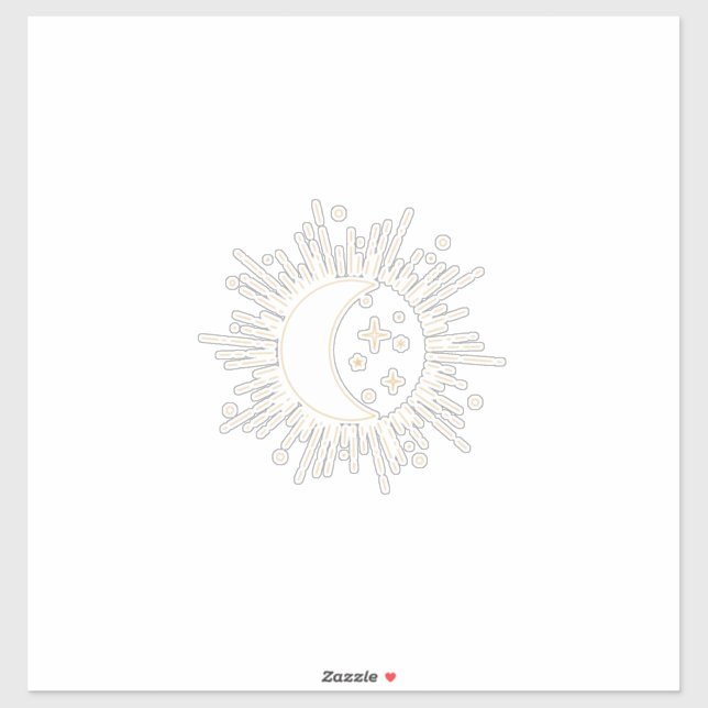 Sticker Soleil et Lune (Feuille)