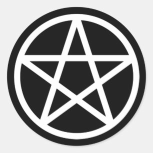 Sticker solide Pentacle noir blanc