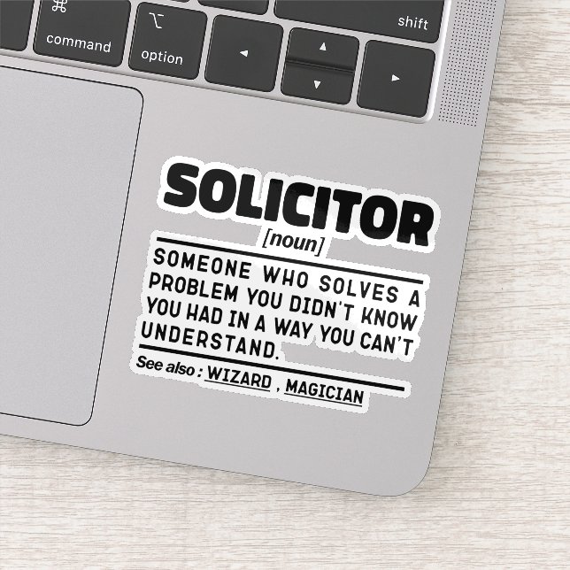 Sticker Solliciteur Noun Définition Avocat Cool En Droit D (Détail)