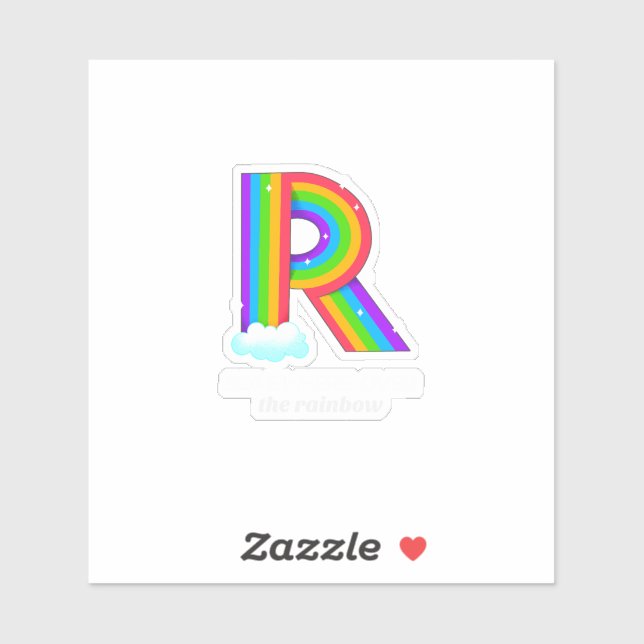 Sticker Somewhere Rainbow Inspirational Alphabet Print (Feuille)