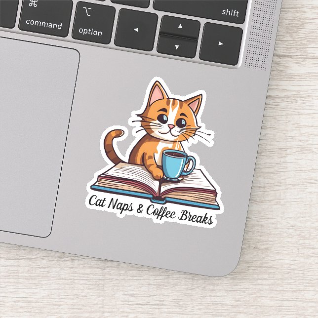 Sticker Sommeils de Chat & Pauses Caféine Étanche (Détail)