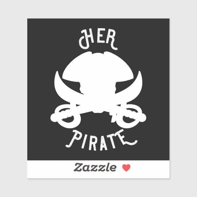 Sticker Son crâne de pirate avec os et épée blancs sur fon (Feuille)