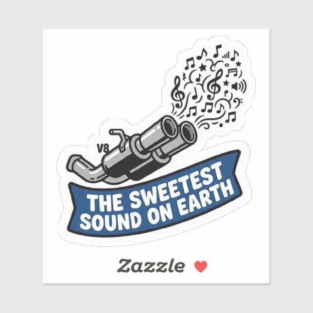 Sticker Son le plus doux sur terre V8 Échappement Biker Vi (Feuille)