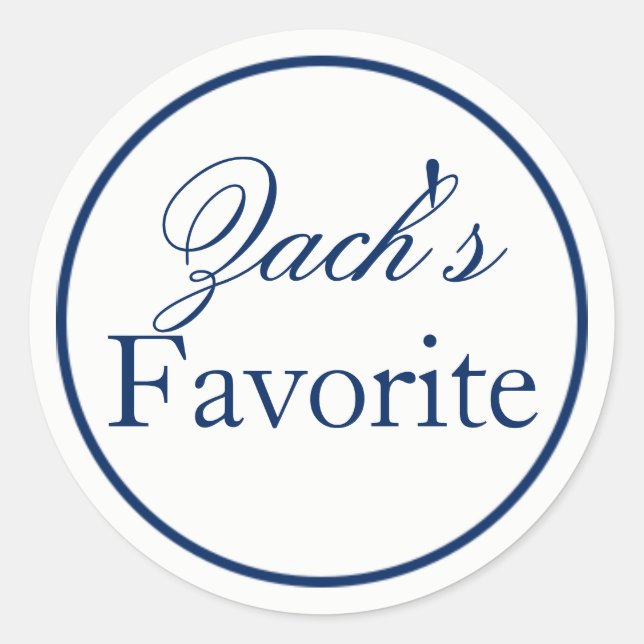 Sticker "Son préféré" Groom Wedding Favor - Marine (Devant)