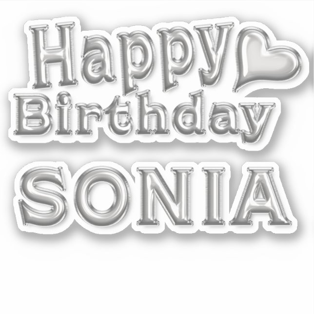 Sticker Sonia Happy Birthday (Devant)