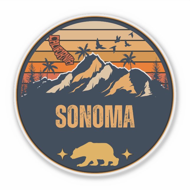 Sticker Sonoma, Californie (Devant)