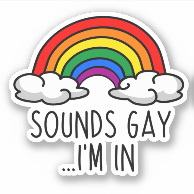 Sticker SONS GAY I'M IN - Joli arc en ciel (Devant)