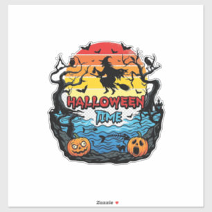 Sticker Sorcellerie Halloween Citrouilles Chauves-souris C
