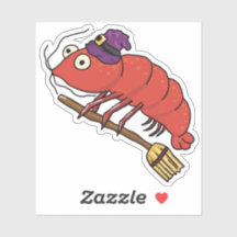 Sorcière de crevettes à cheval un bâton de brosse 