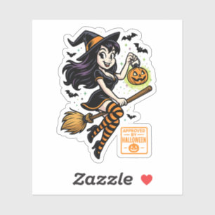 Sticker Sorcière de dessin - Approuvé par Halloween