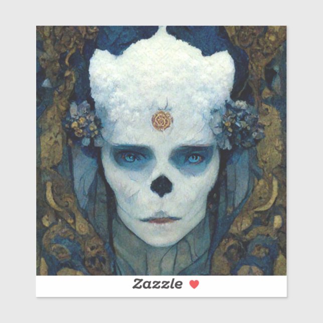 Sticker Sorcière de glace Imaginaire Sci-Fi Art (Feuille)