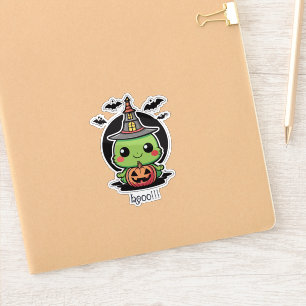 Sticker Sorcière d'Halloween verte