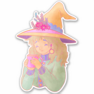Sticker Sorcière Heureuse