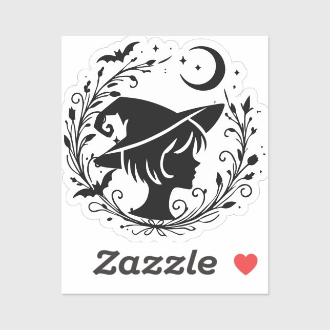Sticker Sorcière Pixie Wiccan Magie Halloween (Feuille)