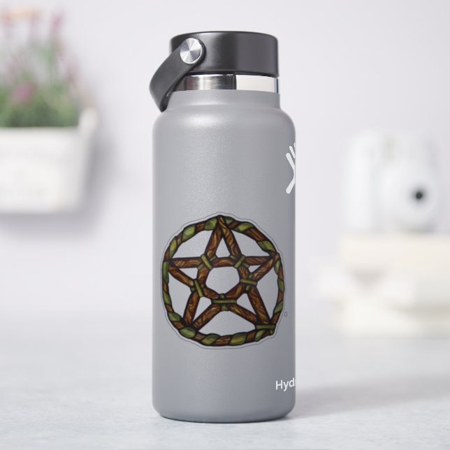Sticker Sorcière verte Pagan Pentacle Nature Wicca (HydroFlask)