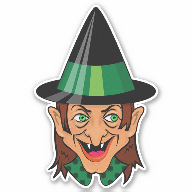 Sticker Sorcière vintage d'Halloween (Devant)