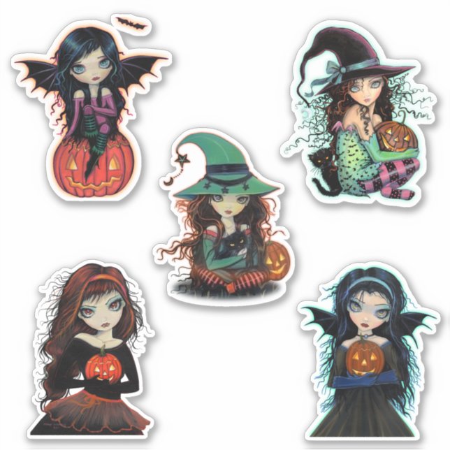 Sticker Sorcières d'Halloween et Vampires Grosses cultes o (Devant)
