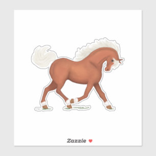 Sticker Sorrel Horse Avec Blaze & Chaussettes Pony Equestr