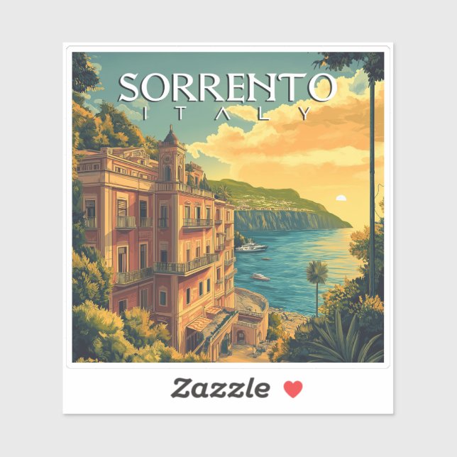 Sticker Sorrente Italie - Véritable paysage urbain (Feuille)