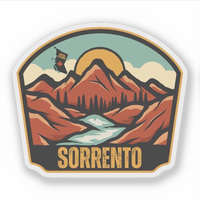 Sticker Sorrento, Colombie-Britannique (Devant)