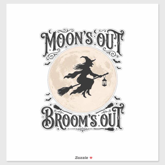 Sticker Sortez les balais, sortez les sorcières Halloween (Feuille)