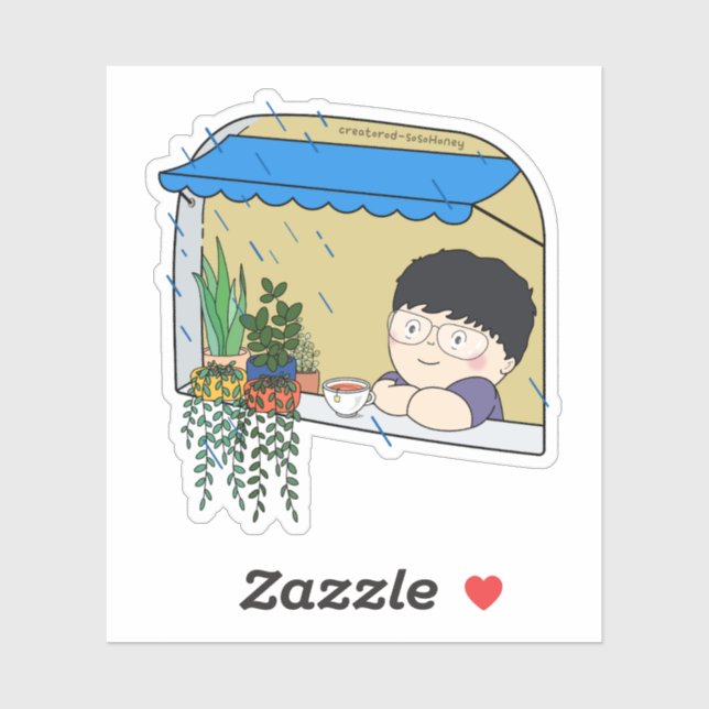 Sticker sosoHoney(38) pluie (Feuille)