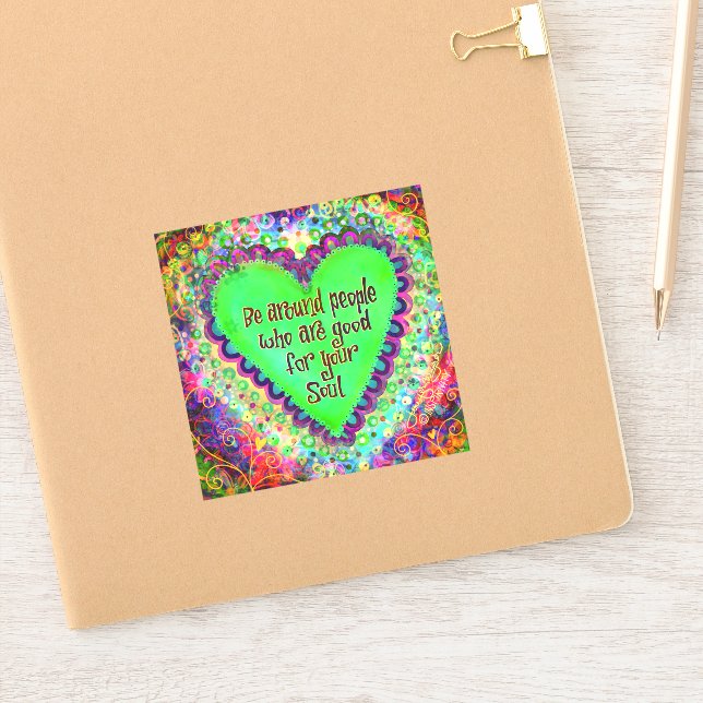 Sticker Soul People Green Heart Amusant tendance Inspirivi (Carnet)