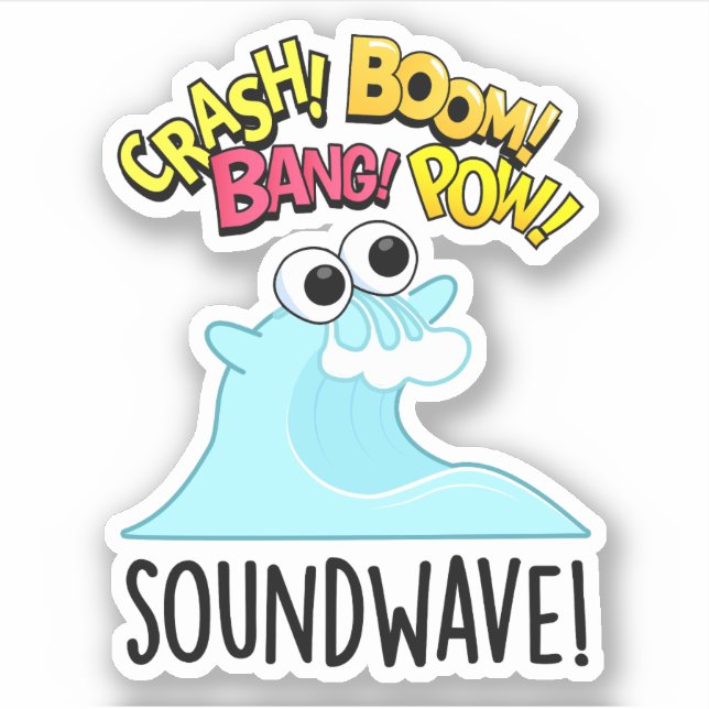 Sticker Sound Wave Funny Ocean Pun (Devant)