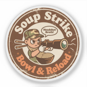 Sticker Soupe Strike Bowl Reloder Combat Food